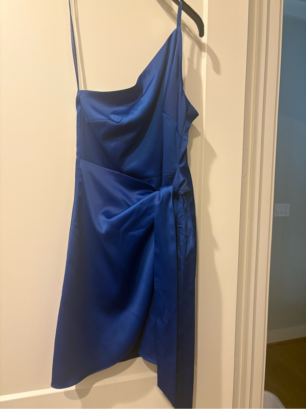 Gianni Bini Royal Blue One-Shoulder Satin Dress